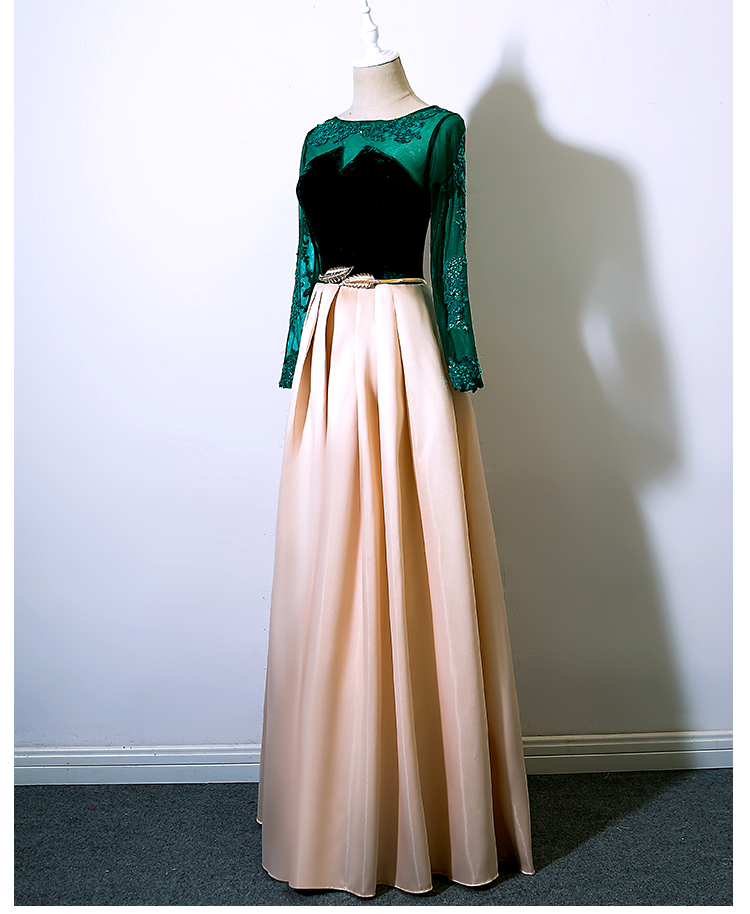 礼服女2017新款长袖秋冬时尚优雅年会晚宴聚会宴会主持晚礼服长款